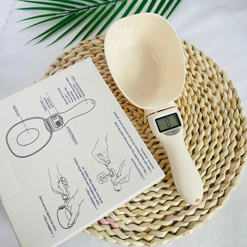 Pet Food Measuring Spoon Scale Kitchen Digital LCD Food Measuring Spoon Scale Suitable for Cat and Dog Food Measuring Spoon